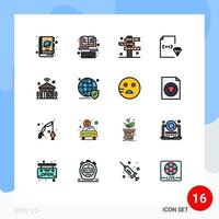 16 Creative Icons Modern Signs and Symbols of document develop keyboard coding signs Editable Creative Vector Design Elements