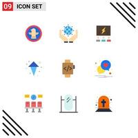 Stock Vector Icon Pack of 9 Line Signs and Symbols for up arrow brainstorming thinking team Editable Vector Design Elements