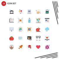 25 User Interface Flat Color Pack of modern Signs and Symbols of internet marketing data privacy stare private Editable Vector Design Elements