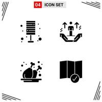 4 Icons Solid Style Grid Based Creative Glyph Symbols for Website Design Simple Solid Icon Signs Isolated on White Background 4 Icon Set Creative Black Icon vector background