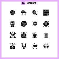 paquete de iconos vectoriales de stock de 16 signos y símbolos de línea para el bloqueo wifi del servidor bot protegen los elementos de diseño vectorial editables vector