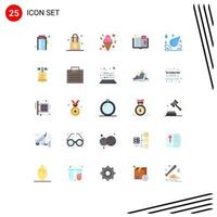 Pack of 25 Modern Flat Colors Signs and Symbols for Web Print Media such as study computer date book special Editable Vector Design Elements