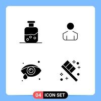 4 símbolos de glifo de paquete de iconos negros sólidos para aplicaciones móviles aisladas en fondo blanco 4 iconos establecen fondo de vector de icono negro creativo