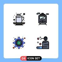 Modern Set of 4 Filledline Flat Colors and symbols such as autumn approved drink transport gear Editable Vector Design Elements