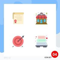 Modern Set of 4 Flat Icons and symbols such as certificate business award shop financial Editable Vector Design Elements