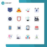 16 Thematic Vector Flat Colors and Editable Symbols of electricity apartment left energy battery Editable Pack of Creative Vector Design Elements