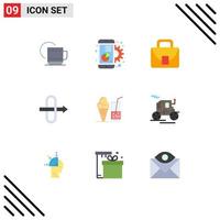 Stock Vector Icon Pack of 9 Line Signs and Symbols for summer drink mobile traffic global Editable Vector Design Elements