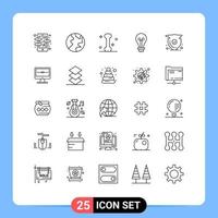 Modern Set of 25 Lines Pictograph of protect security medical light creative Editable Vector Design Elements