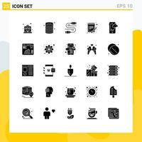 25 Creative Icons Modern Signs and Symbols of sheet paper storage order share Editable Vector Design Elements