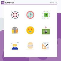 Set of 9 Modern UI Icons Symbols Signs for emojis duplicate chip identity clone Editable Vector Design Elements