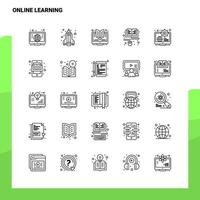 Set of Online Learning Line Icon set 25 Icons Vector Minimalism Style Design Black Icons Set Linear pictogram pack