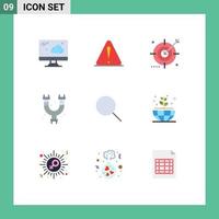 Pictogram Set of 9 Simple Flat Colors of search plumbing engine plumber mechanical Editable Vector Design Elements