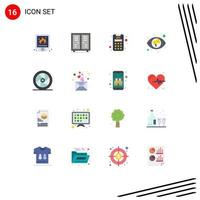 16 Thematic Vector Flat Colors and Editable Symbols of featured star views closet marketing machine Editable Pack of Creative Vector Design Elements