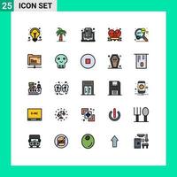 Universal Icon Symbols Group of 25 Modern Filled line Flat Colors of insignia reading indian online book Editable Vector Design Elements