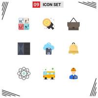 9 Universal Flat Colors Set for Web and Mobile Applications microchip wallet restaurant man accessories Editable Vector Design Elements