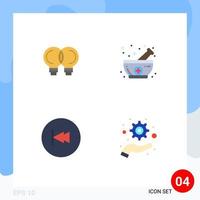4 Flat Icon concept for Websites Mobile and Apps idea back thinking medicine multimedia Editable Vector Design Elements