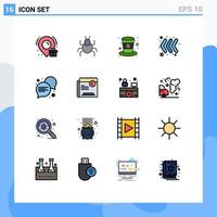 Modern Set of 16 Flat Color Filled Lines and symbols such as copy conversation hat communication keyboard Editable Creative Vector Design Elements