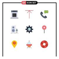 paquete de iconos de vector de stock de 9 signos y símbolos de línea para desarrollar elementos de diseño de vector editables de micrófono de registro de contacto de sonido