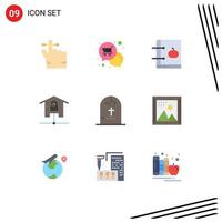Universal Icon Symbols Group of 9 Modern Flat Colors of technology kit apple home learning Editable Vector Design Elements