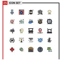 Set of 25 Modern UI Icons Symbols Signs for cap website world target search Editable Vector Design Elements