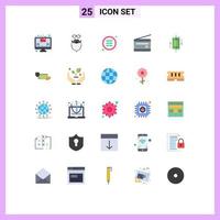 Universal Icon Symbols Group of 25 Modern Flat Colors of sync radio receiver list radio audio broadcasting Editable Vector Design Elements