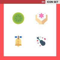 4 Universal Flat Icon Signs Symbols of cucumber american vegetable flower guitar Editable Vector Design Elements