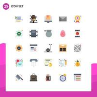 Flat Color Pack of 25 Universal Symbols of spam mail commerce infected technology Editable Vector Design Elements