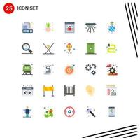 Modern Set of 25 Flat Colors Pictograph of grill cafe information security bbq web security Editable Vector Design Elements