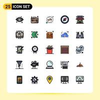 25 iconos creativos signos y símbolos modernos de la tienda de documentos sin elementos de diseño vectorial editables del mercado de la tienda vector