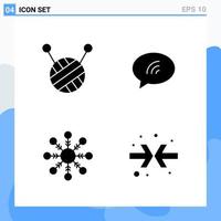 Modern 4 solid style icons Glyph Symbols for general use Creative Solid Icon Sign Isolated on White Background 4 Icons Pack Creative Black Icon vector background