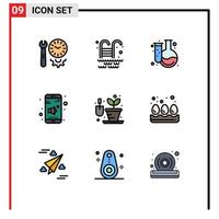 Universal Icon Symbols Group of 9 Modern Filledline Flat Colors of hobbies control back to school volume off Editable Vector Design Elements