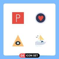 Modern Set of 4 Flat Icons and symbols such as park pyramid achievement wreath ship Editable Vector Design Elements