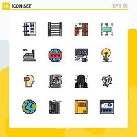 16 Creative Icons Modern Signs and Symbols of train modern home business workflow Editable Creative Vector Design Elements