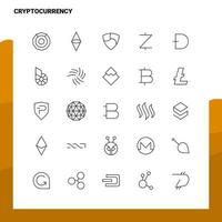 conjunto de iconos de línea de criptomoneda conjunto 25 iconos diseño de estilo minimalista vectorial conjunto de iconos negros paquete de pictogramas lineales vector