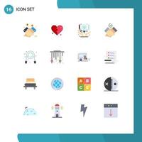 Set of 16 Commercial Flat Colors pack for exercise themes wedding job creative Editable Pack of Creative Vector Design Elements