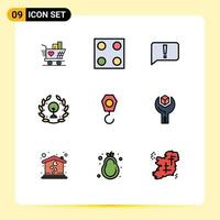 Set of 9 Modern UI Icons Symbols Signs for hook construction error leaf day Editable Vector Design Elements