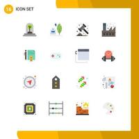 Set of 16 Modern UI Icons Symbols Signs for environment ecology american eco banking Editable Pack of Creative Vector Design Elements