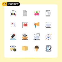 Universal Icon Symbols Group of 16 Modern Flat Colors of love gallert cinema technology file Editable Pack of Creative Vector Design Elements