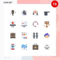 Group of 16 Modern Flat Colors Set for measuring cooking muslim cook education Editable Pack of Creative Vector Design Elements