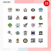 25 Creative Icons Modern Signs and Symbols of rain view care search eye Editable Vector Design Elements