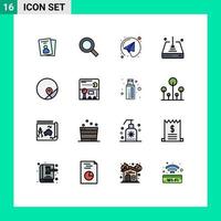 Set of 16 Modern UI Icons Symbols Signs for location basic email save down Editable Creative Vector Design Elements