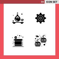 Group of 4 Solid Glyphs Signs and Symbols for herb shipping aroma box transportation Editable Vector Design Elements