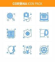 Coronavirus Prevention 25 icon Set Blue securitybox protection coronavirus medical virus viral coronavirus 2019nov disease Vector Design Elements