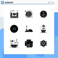 9 Creative Icons Modern Signs and Symbols of circle resume strategy resources hunting Editable Vector Design Elements