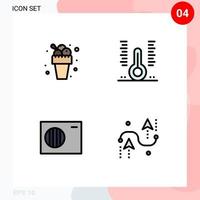 Universal Icon Symbols Group of 4 Modern Filledline Flat Colors of ice cream air summer hospital outdoor Editable Vector Design Elements