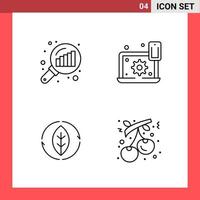 4 Icon Pack Line Style Outline Symbols on White Background Simple Signs for general designing Creative Black Icon vector background