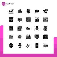 Universal Icon Symbols Group of 25 Modern Solid Glyphs of right chat real estate basic household Editable Vector Design Elements