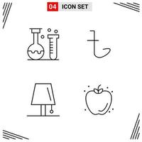 4 Icons Line Style Grid Based Creative Outline Symbols for Website Design Simple Line Icon Signs Isolated on White Background 4 Icon Set Creative Black Icon vector background