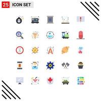 25 Universal Flat Color Signs Symbols of chat wellness canned stones hot Editable Vector Design Elements