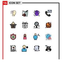 paquete de iconos de vector de stock de 16 signos y símbolos de línea para contactos de conferencia halloween contáctenos comunicación elementos de diseño de vector creativo editable